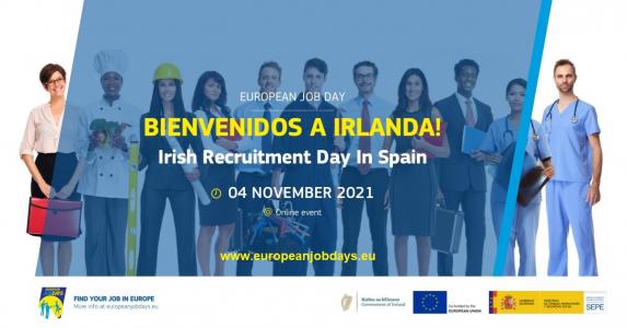 Cartel Bienvenidos a Irlanda Irish Recruitment Day